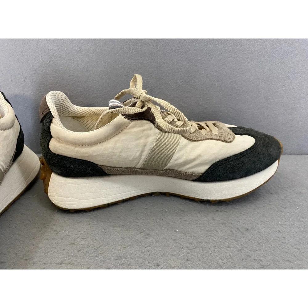 SeaVees Retro Acorn Trainer Womens 9 Black Tan Suede Nylon Platform Sneaker Low